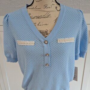 NWT Nanette Lepore Pearl Accent Sweater